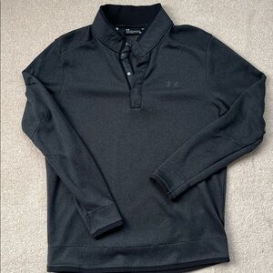 Black Long Sleeve Polo Shirt under armor golf men’s large